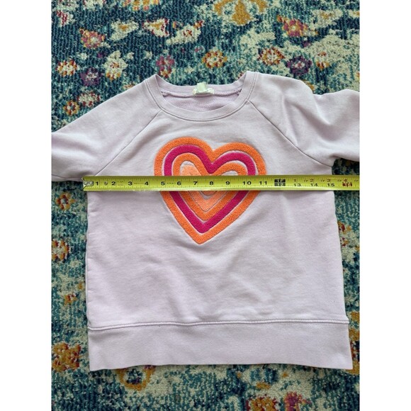 Crewcuts Girls Sweater Lot of 2 Pink Heart Crewneck Striped Peplum Size 8 - Picture 5 of 10
